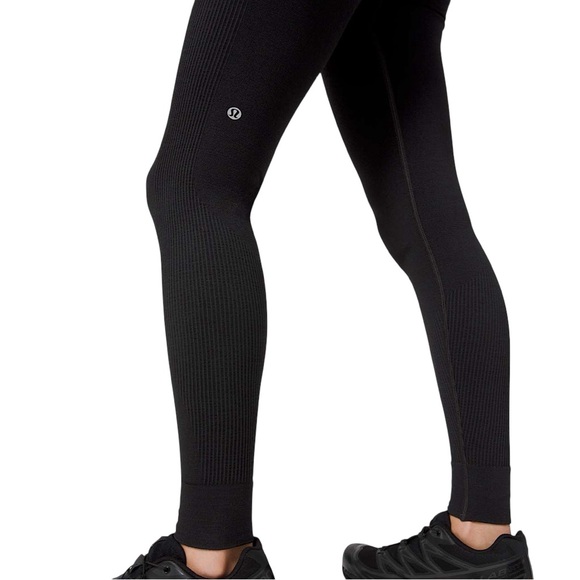 LULULEMON Keep The Heat Thermal Wool Blend Leggings 27" in Black - Picture 3 of 12